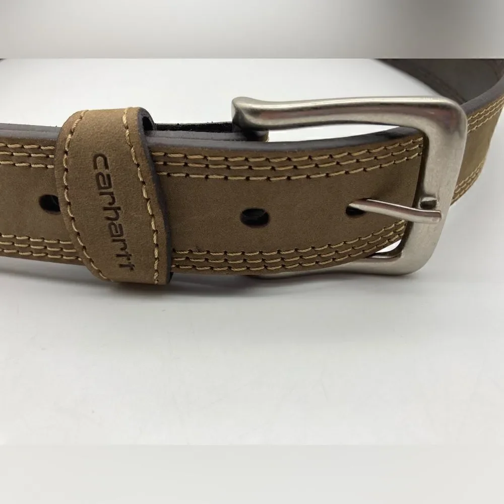 Carhartt Detroit WB 5507 Men’s Leather Belt SZ 38 Length 46”/44” Tan/Brown Color